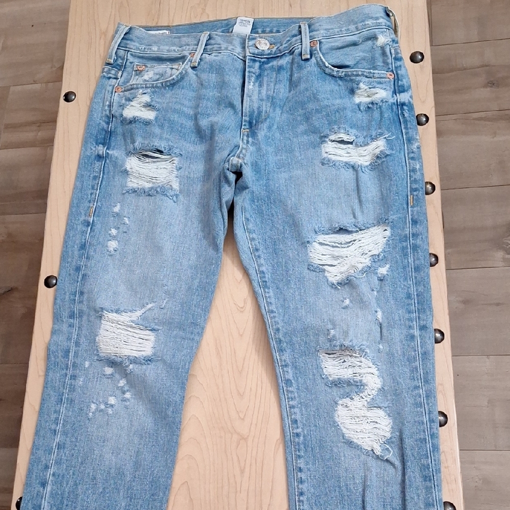 Distressed Light Blue Jeans